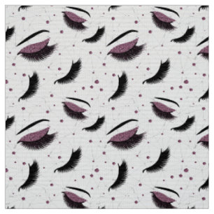 Lashes with burgundy glitter pattern fabric