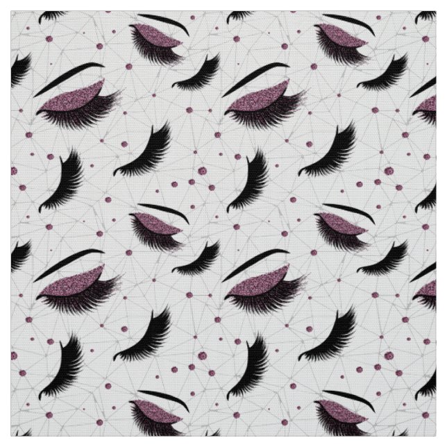 Lashes with burgundy glitter pattern fabric (Swatch)