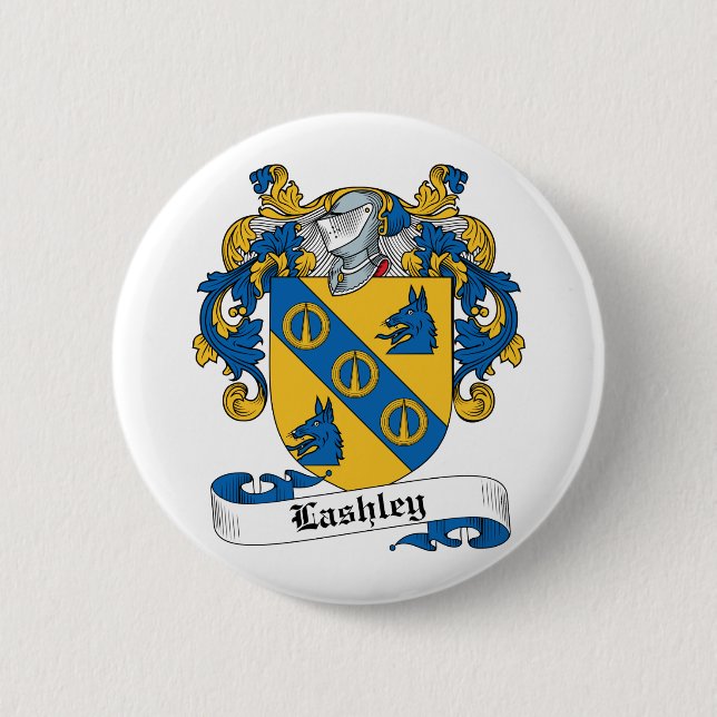 Lashley Family Crest 2 Inch Round Button (Front)
