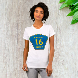 Lassen County Road Sign Womens T-Shirt
