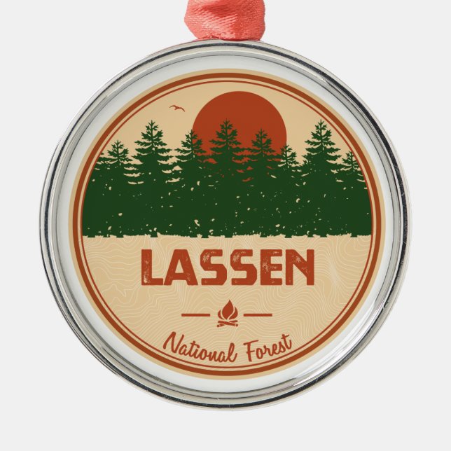 Lassen National Forest Metal Ornament (Front)