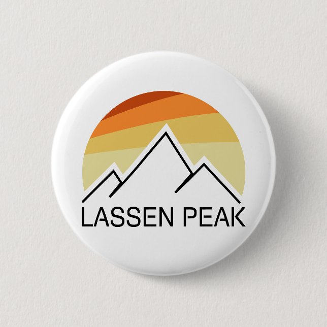 Lassen Peak California Retro 2 Inch Round Button (Front)