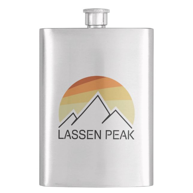 Lassen Peak California Retro Hip Flask (Front)
