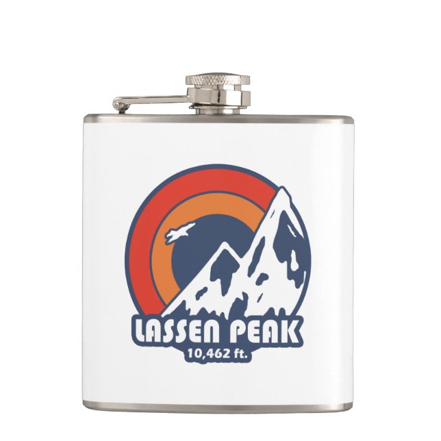 Lassen Peak California Sun Eagle Hip Flask (Front)