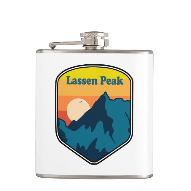 Lassen Peak California Sunrise Hip Flask (Front)