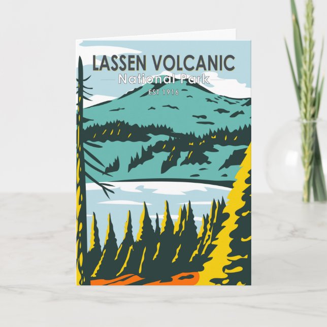 Lassen Volcanic National Park California Vintage Card (Front)