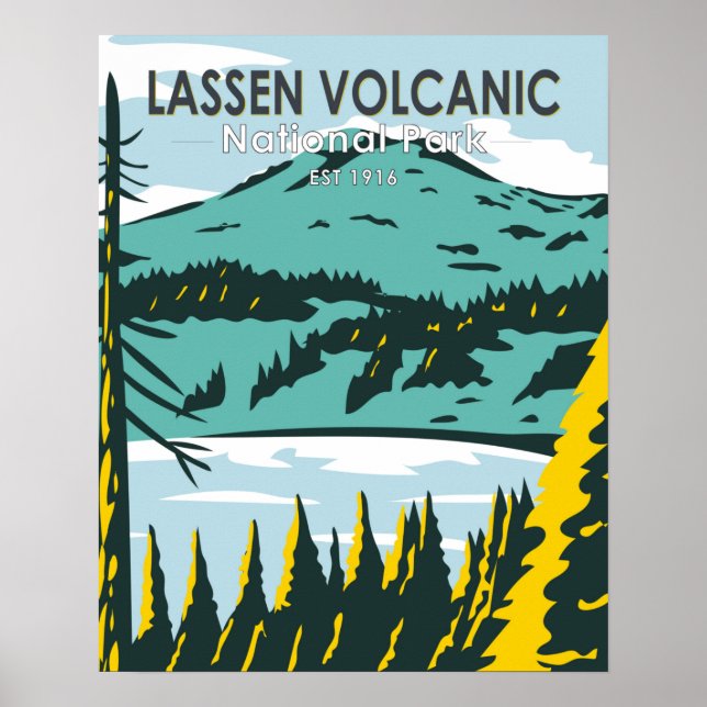 Lassen Volcanic National Park California Vintage Poster (Front)