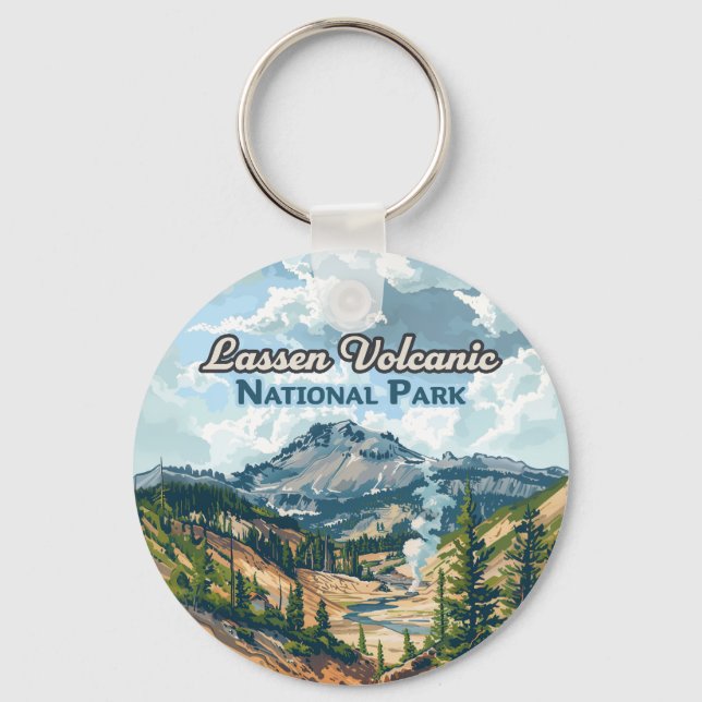 Lassen Volcanic National Park California Volcano Keychain (Front)