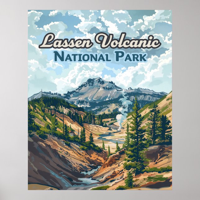 Lassen Volcanic National Park California Volcano Poster (Front)