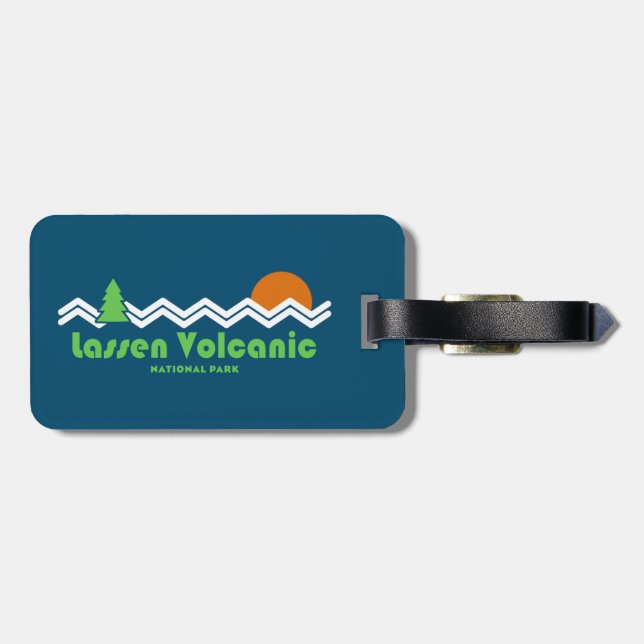 Lassen Volcanic National Park Retro Luggage Tag (Back Horizontal)