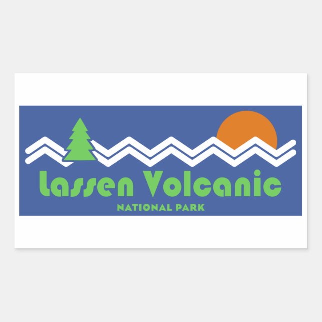 Lassen Volcanic National Park Retro Sticker (Front)