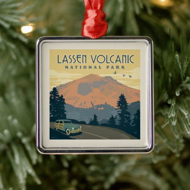 Lassen Volcanic National Park | Road Trip Metal Ornament (Tree)
