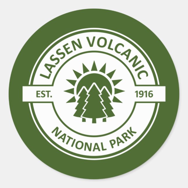 Lassen Volcanic National Park Sun Trees Classic Round Sticker (Front)