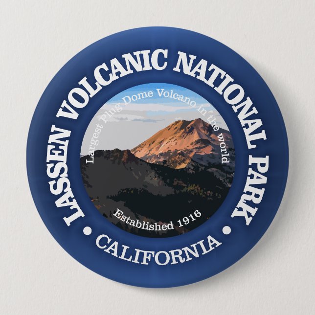 Lassen Volcanic (NP2) 4 Inch Round Button (Front)