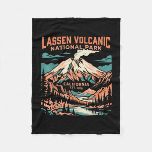 Lassen volcanic vintage national park adventure fleece blanket