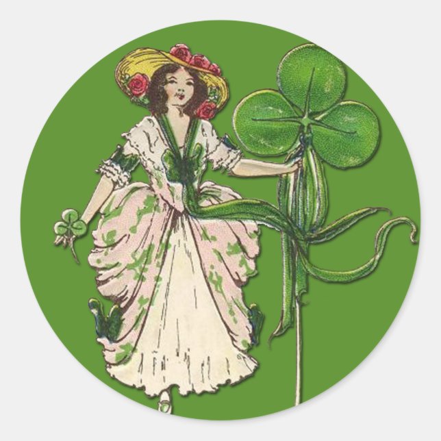 Lassie irlandaise avec Stickers Shamrock (Devant)