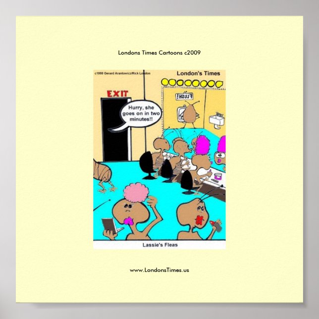 Lassie's Fleas Funny Cartoon Poster (Front)