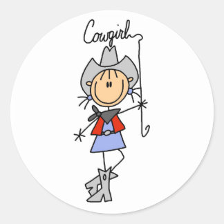 Lasso Cowgirl T-shirts and Gifts Classic Round Sticker