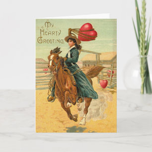 Lasso my heart Vintage Valentine Holiday Card