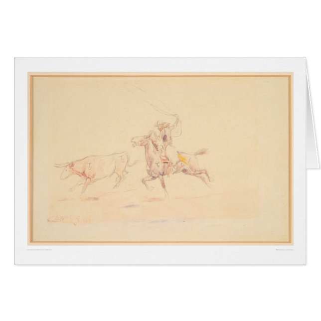 Lassoing the Steer 1905 (1418A) (Front Horizontal)