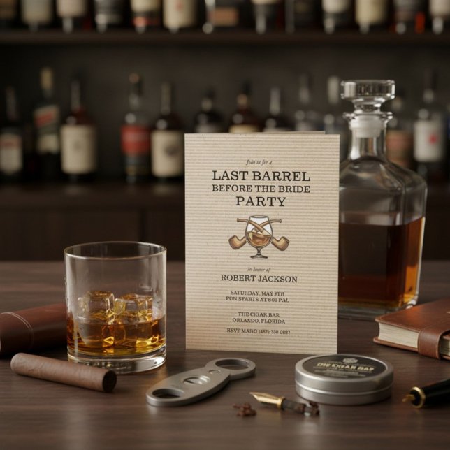 Last Barrel Before the Bride Bachelor Party Invitation (Last Barrel Before the Bride Bachelor Party Invitation)