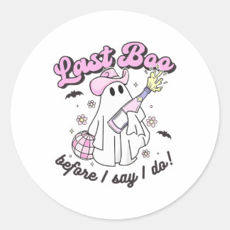 Last Boo Before I Say I Do Cowgirl Ghost Disco Hal Classic Round Sticker
