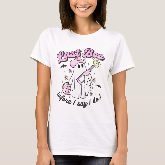 Last Boo Before I Say I Do Cowgirl Ghost Disco Hal T-Shirt (Front)
