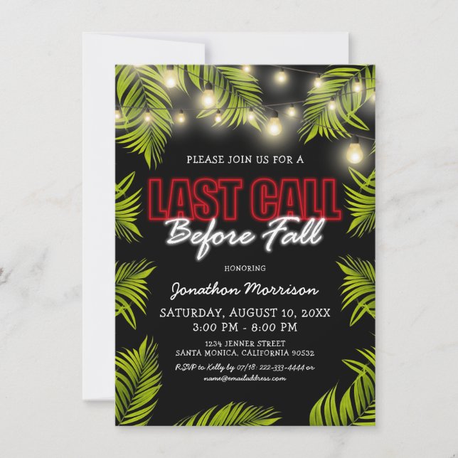 Last Call Before Fall Invitation (Front)