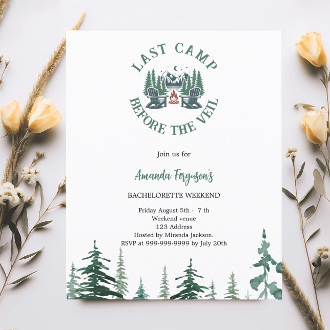 Last camp bachelorette weekend invitation (Creator Uploaded)