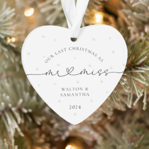 Last Christmas as Mr Miss White Pearls Ornament