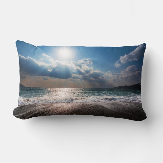 Last Day at the Beach Lumbar Pillow (Front)