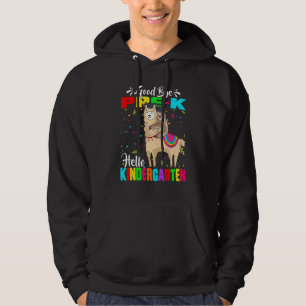Last Day Goodbye Pre K Hello Kindergarten Llama Sl Hoodie