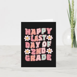 Last Day Of 2nd Grade Cute Groovy Second Grade Tea Card