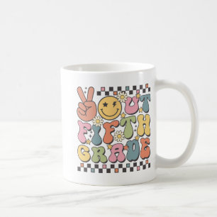 Last Day Of 5th Grade Groovy Peace Out Fifth Grade Coffee Mug