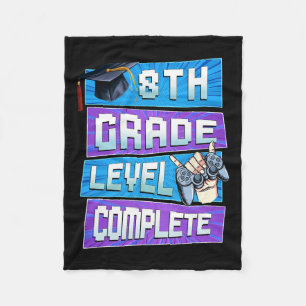 Last Day Of 8th Grade Level Complete Graduation Bo Fleece Blanket
