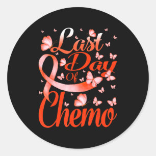 Last Day Of Chemo Leukaemia Awareness Butterfly  Classic Round Sticker
