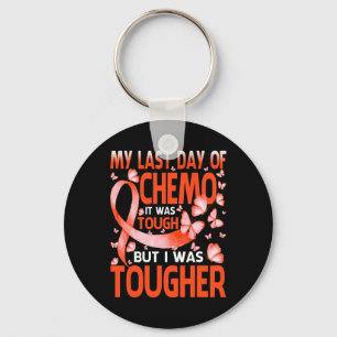 Last Day Of Day Chemo Leukaemia Awareness Butterfl Keychain