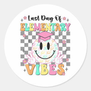 Last Day Of Elementary Graduation Girls Her  Classic Round Sticker