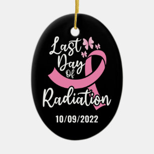 Last Day of Radiation Breast Cancer Custom Date Ceramic Ornament