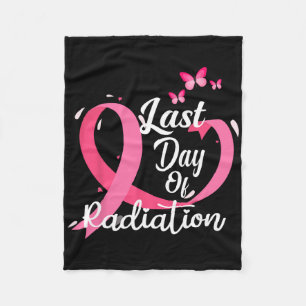 Last Day Of Radiation Treatment Breast Cancer Awar Fleece Blanket