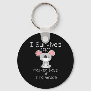 Last Day Of School 180 Masked Days Of Third Grade  Keychain
