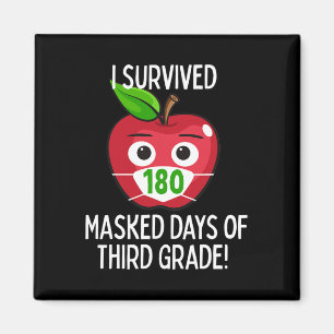 Last Day Of School 180 Masked Days Of Third Grade Magnet