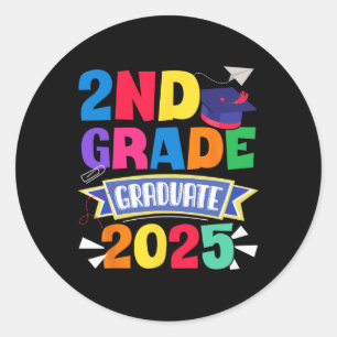 Last Day Of School 2nd Grade Graduate 2025 Second Classic Round Sticker