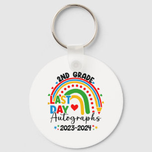Last Day Of School Autograph 2nd Grade Graduation Keychain