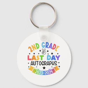 Last Day Of School Autograph 2nd Grade Graduation Keychain