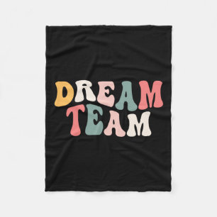 Last Day Of School Back To School Dream Team Teach Fleece Blanket