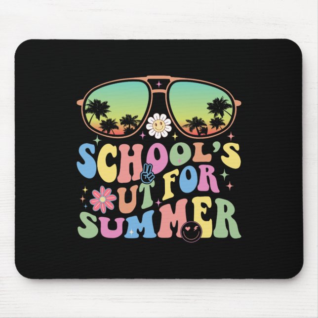 Last Day Of School Graduation Groovy Schools Out F Mouse Pad (Front)