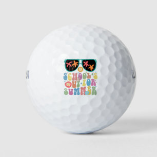 Last Day Of School Groovy School's Out For Summer  Golf Balls