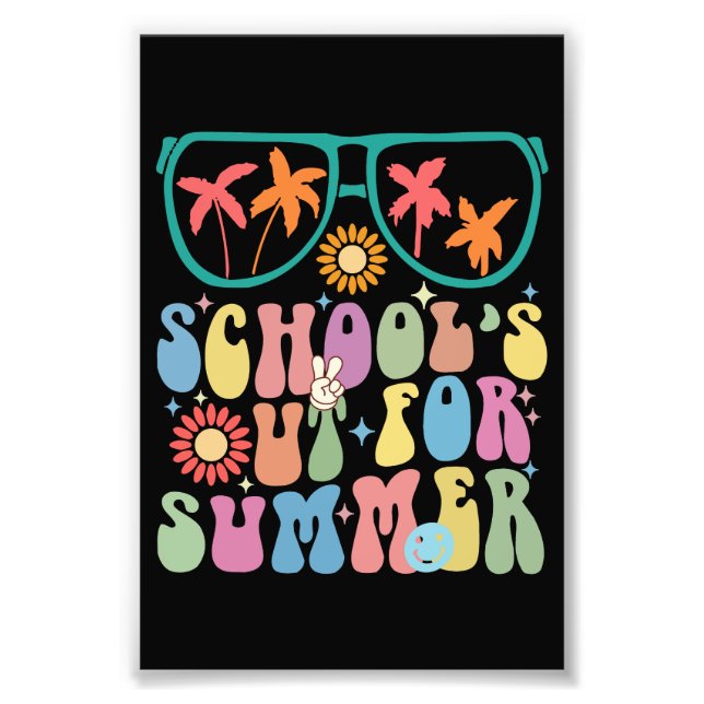 Last Day Of School Groovy School's Out For Summer  Photo Print (Front)