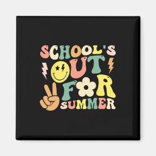 Last Day Of School Groovy Schools Out For Summer T Magnet